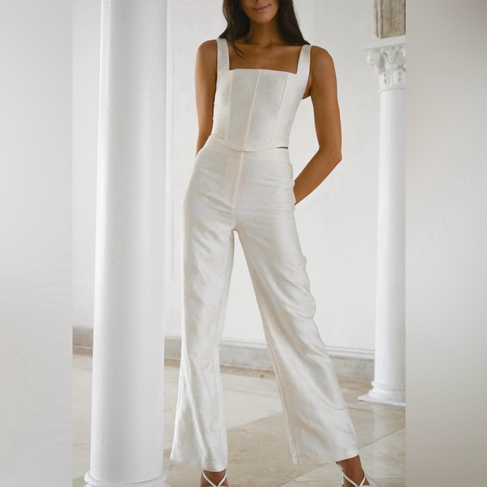 Elegant Cream Wide Leg Jumpsuit